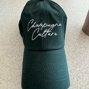 Champagne culture Green Baseball Cap with Embroidered Text